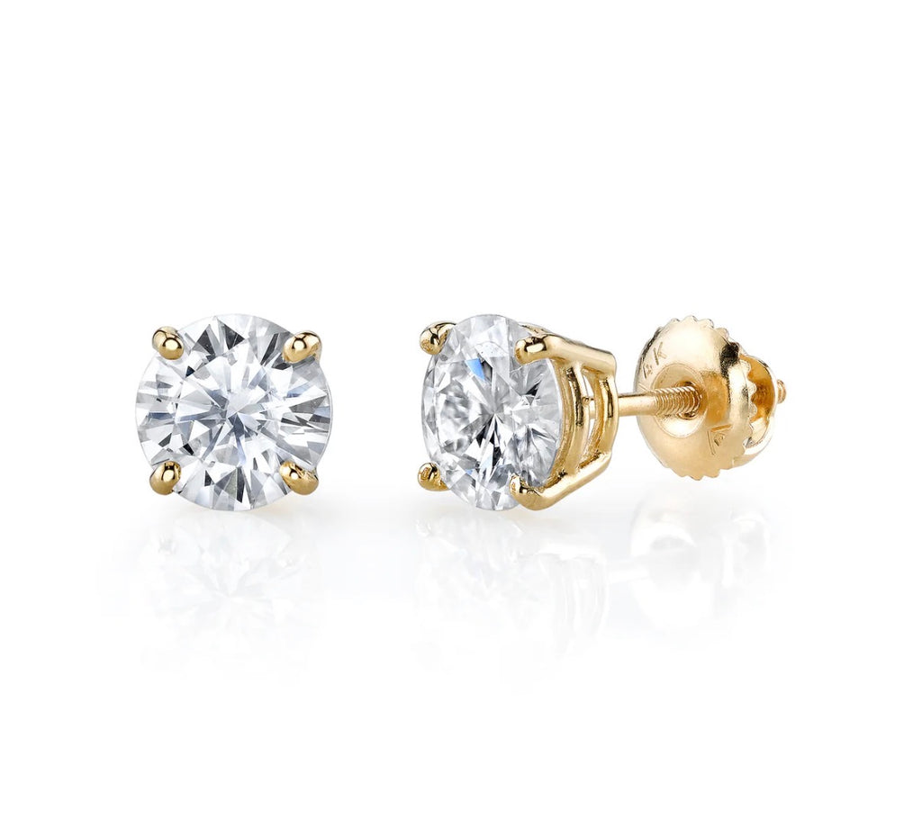 4 Prongs Diamond Stud Earrings