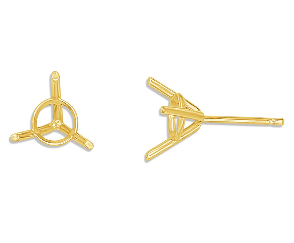 Martini 14k Gold Stud Earring Mountings (priced per piece single stud)