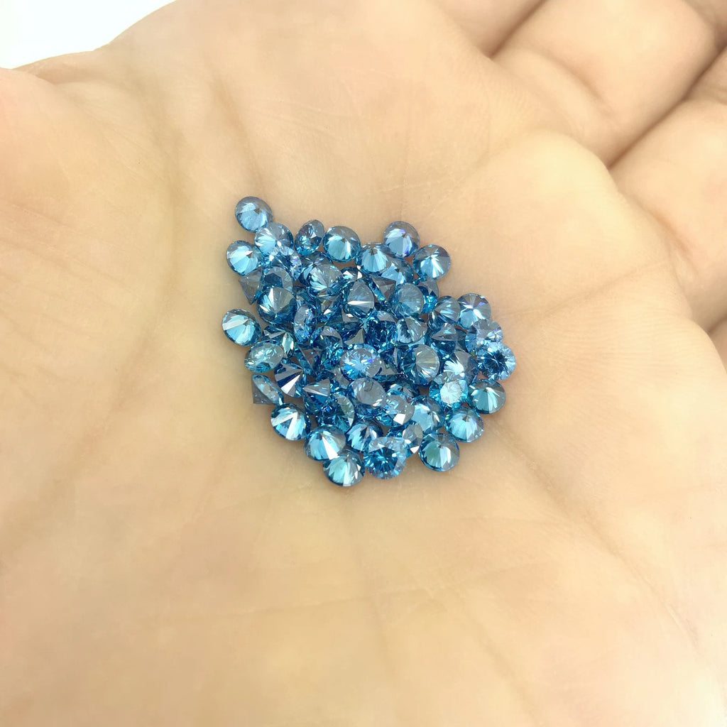 1.5mm Blue Lab Grown Diamond: Fancy Vivid Blue VS Round