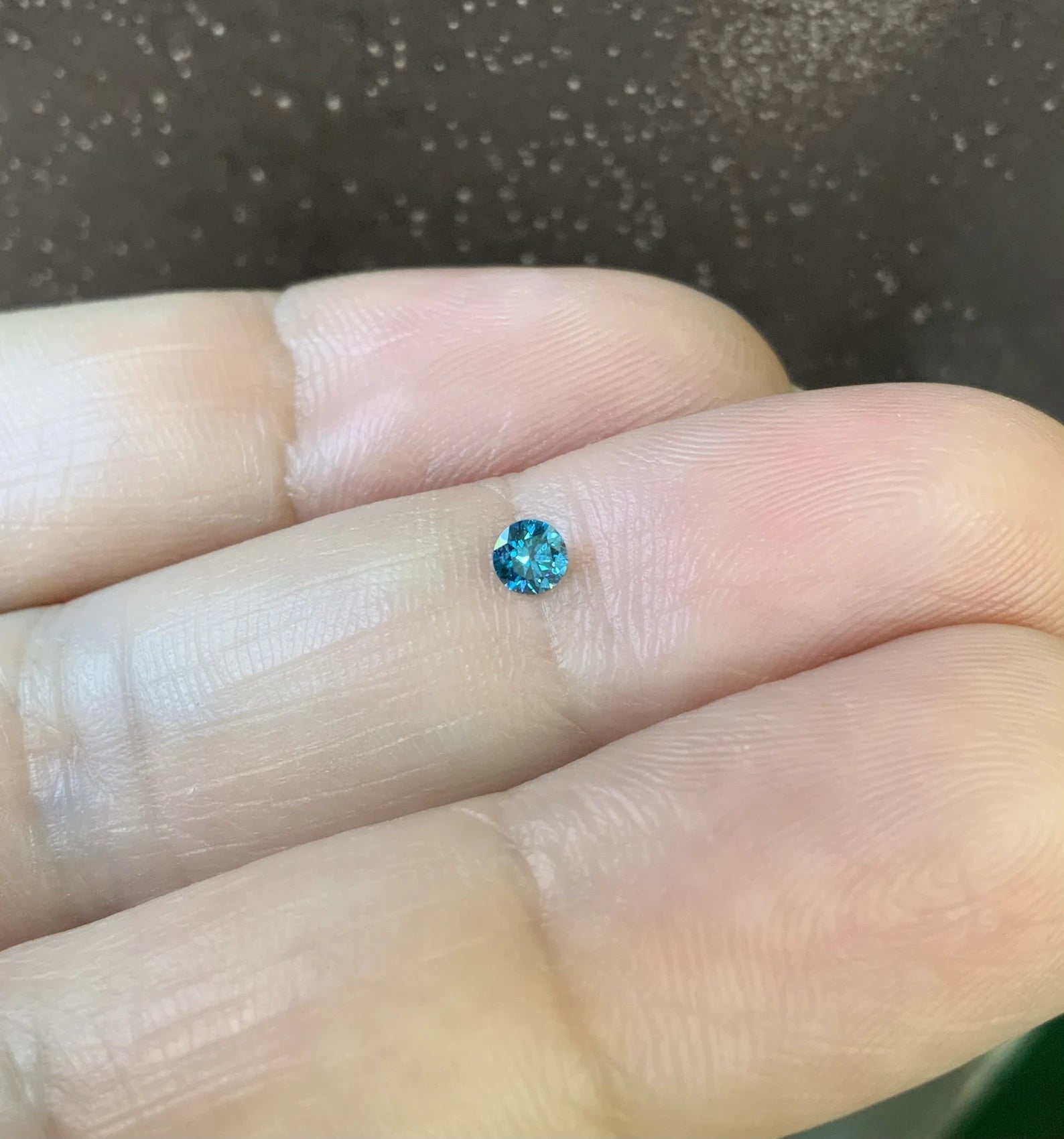 1.5mm Blue Lab Grown Diamond: Fancy Vivid Blue VS Round