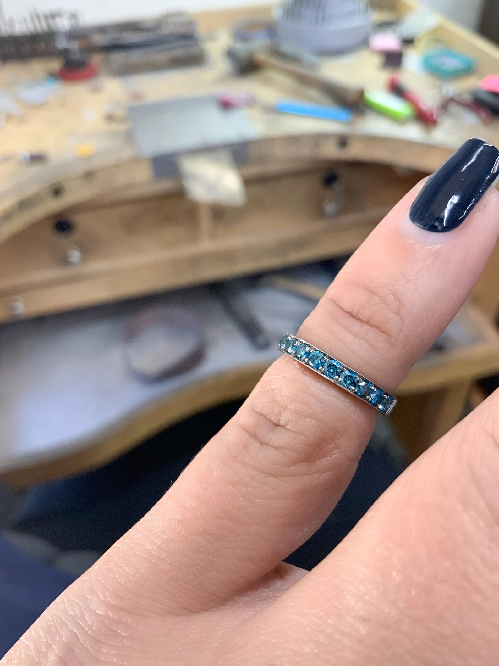 1.5mm Blue Lab Grown Diamond: Fancy Vivid Blue VS Round
