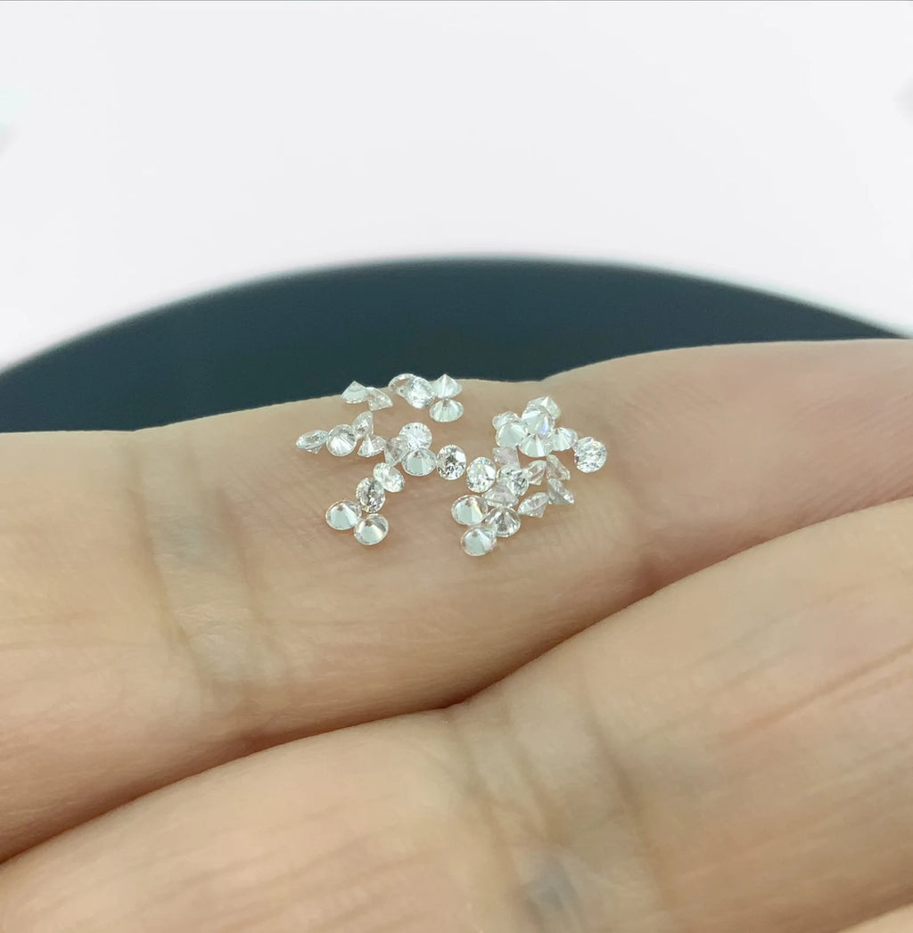 1.5mm CVD Lab Grown Diamond Melee: DEF VS Round Brilliant Cut